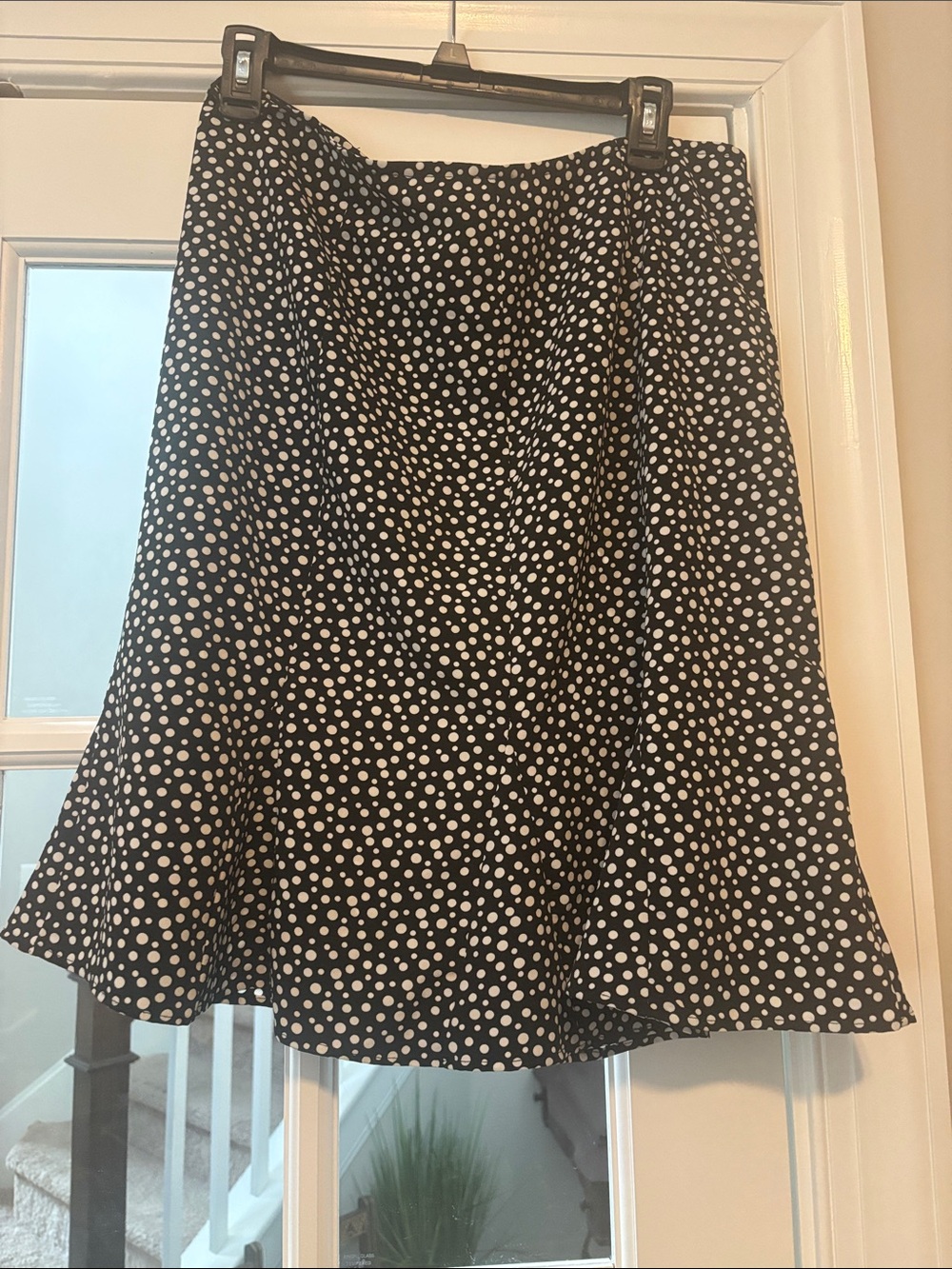 Black and White Polka Dot A-Line Skirt